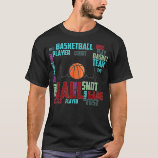 Zwart Basketball Stuff Coach Player Team Red Heart T-shirt
