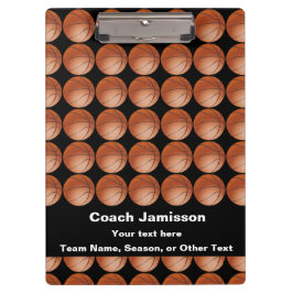 Zwart, basketbalpatroon, dank je coach klembord