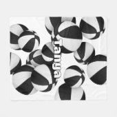 Zwart basketbalteam kleurt kinder sportdecor fleece deken (Voorkant (Horizontaal))