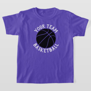 Zwart Basketbalteam, naam speler & Jersey nummer T-shirt