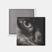 Zwart Beauty Kat Magneet (Voorkant / Achterkant)