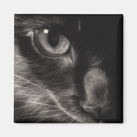 Zwart Beauty Kat Magneet (Voorkant)