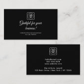 Zwart bedankkaartje | Modern aangepast Visitekaart Kortingskaartje (Voorkant / Achterkant)