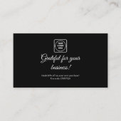 Zwart bedankkaartje | Modern aangepast Visitekaart Kortingskaartje (Voorkant)