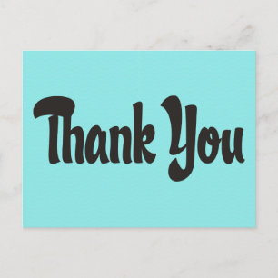 Zwart Bedankt Blauw Mint Turquoise Chevron Briefkaart