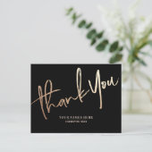 Zwart bedankt Elegant Universal Briefkaart (Staand voorkant)
