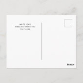 Zwart bedankt Elegant Universal Briefkaart (Achterkant)