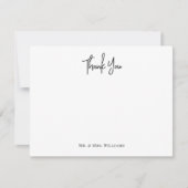 Zwart bedankt voor het klassieke minimalistische p notitiekaartje (Voorkant)