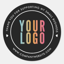 Zwart Bedankt voor het ondersteunen van mijn klein Ronde Sticker