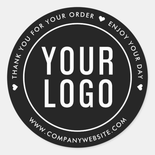 Zwart Bedankt voor uw bestelling Stickers Logo (Voorkant)