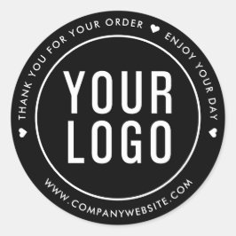 Zwart Bedankt voor uw bestelling Stickers Logo
