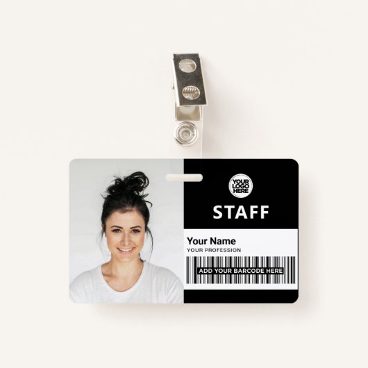 Zwart-bedrijf Foto ID Personeel ID Badge (Voorkant met clip)