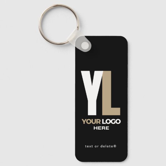 Zwart Bedrijf Logo & QR-Code, Verticaal Bedrijf Sleutelhanger (Voorkant)