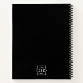 Zwart bedrijf logo zakelijk monogram notitieboek (Achterkant)