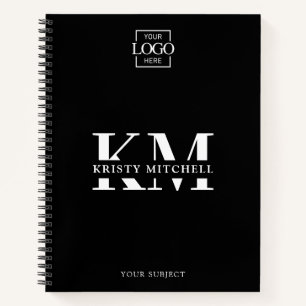 Zwart bedrijf logo zakelijk monogram notitieboek