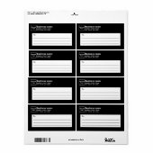 Zwart bedrijfs Verzendlabel (Full Sheet)
