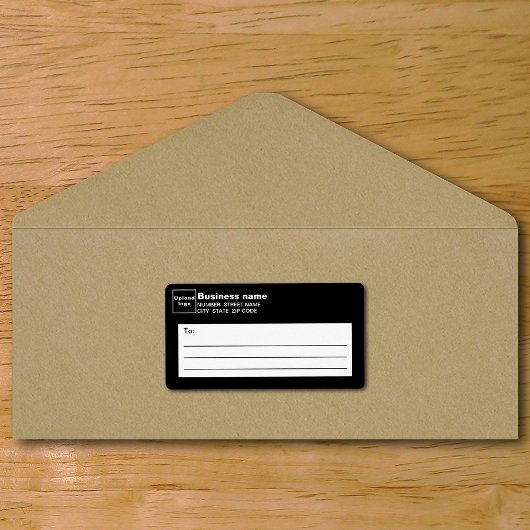 Zwart bedrijfs Verzendlabel