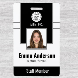 Zwart | Bedrijfsbeveiliging voor personeelsfoto-ID Badge