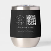 Zwart bedrijfslogo en QR-code (Voorkant)