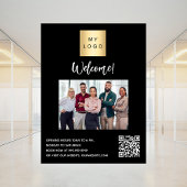 Zwart bedrijfslogo foto welkom QR-code Poster