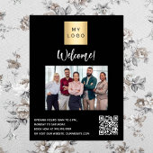 Zwart bedrijfslogo foto welkom QR-code Poster