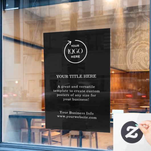 Zwart bedrijfslogo | Moderne minimale promotie Raamsticker (Cafe Raam)