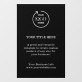 Zwart bedrijfslogo | Moderne minimale promotie Raamsticker (Vel)