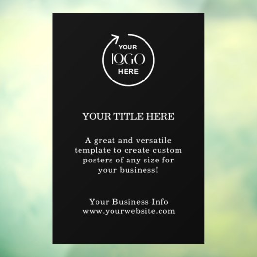 Zwart bedrijfslogo | Moderne minimale promotie Raamsticker (Vel 3)
