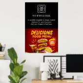 Zwart bedrijfslogoposter | Aangepast bedrijf  Poster (Thuiskantoor)