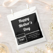 Zwart bedrijfsmerk met moederdaggroet bedankzakje (Geknipt)