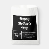Zwart bedrijfsmerk met moederdaggroet bedankzakje (Voorkant)