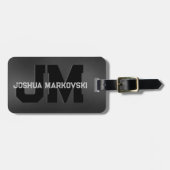 Zwart beeld achtergrond masculine ontwerp 2 bagagelabel (Voorkant horizontaal)