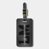 Zwart beeld achtergrond masculine ontwerp bagagelabel (Voorkant verticaal)