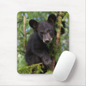 Zwart Beer afspelen in bomen Muismat (Met muis)