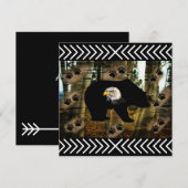 Zwart Beer Bald Eagle Beer Schilder Drukt Wilderhe Aankondiging (Voorkant / Achterkant)