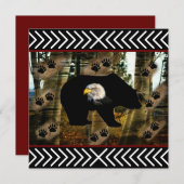 Zwart Beer Bald Eagle Beer Schilder Drukt Wilderhe Bedankkaart (Voorkant / Achterkant)