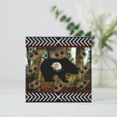 Zwart Beer Bald Eagle Beer Schilder Drukt Wilderhe Bedankkaart (Staand voorkant)