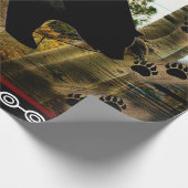 Zwart Beer Bald Eagle Beer Schilder Drukt Wilderhe Cadeaupapier (Hoek)