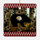 Zwart Beer Bald Eagle Beer Schilder Drukt Wilderhe Keramisch Ornament (Achterkant)