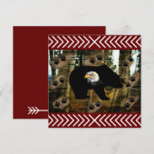 Zwart Beer Bald Eagle Beer Schilder Drukt Wilderhe Notitiekaartje (Voorkant / Achterkant)