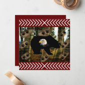 Zwart Beer Bald Eagle Beer Schilder Drukt Wilderhe Notitiekaartje (Voorkant / Achterkant in situ)