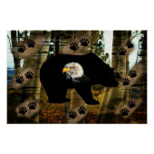 Zwart Beer Bald Eagle Beer Schilder Drukt Wilderhe Perfect Poster (Voorkant)