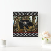 Zwart Beer Bald Eagle Beer Schilder Drukt Wilderhe Vierkante Klok (Huis)