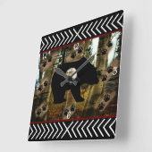 Zwart Beer Bald Eagle Beer Schilder Drukt Wilderhe Vierkante Klok (Hoek)