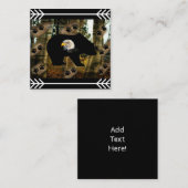 Zwart Beer Bald Eagle Beer Schilder Drukt Wilderhe Vierkante Visitekaartje (Voorkant / Achterkant)