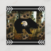 Zwart Beer Bald Eagle Beer Schilder Drukt Wilderhe Vierkante Visitekaartje (Voorkant)