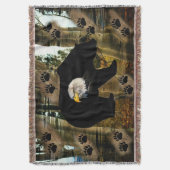 Zwart Beer Bald Eagle Beer Schilderen Drukken Deken (Voorkant Verticaal)