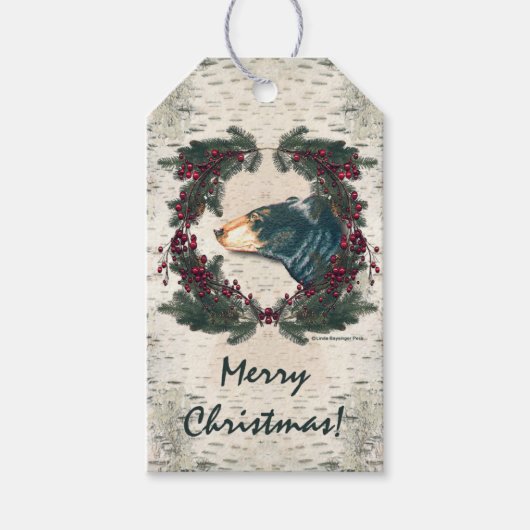 Zwart Beer Berken Schors Pijnboombessen Cadeaulabel (Voorkant)