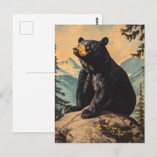 Zwart beer briefkaart (Voorkant / Achterkant)