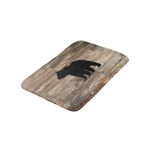 Zwart Beer Cabin Rustic Wood Bath Mat (Gekanteld)